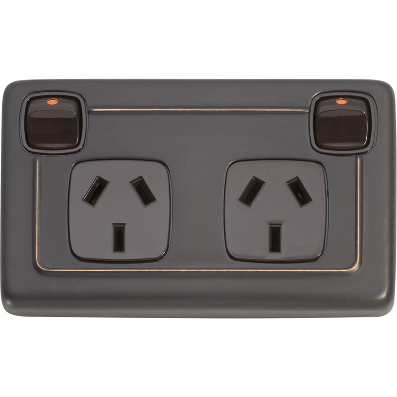 Socket Flat Plate Rocker Double Brown Antique Copper