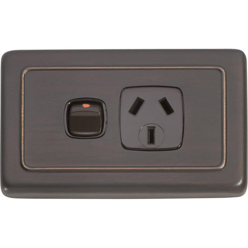 Socket Flat Plate Rocker Single Brown Antique Copper