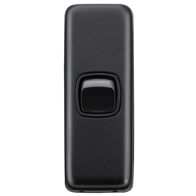 Flat Pad Rocker Switch Flat Plate Rocker 1 Gang Matt Black | Paddington Hardware