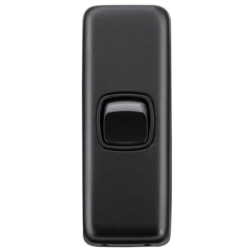 Switch Flat Plate Rocker 1 Gang Matt Black