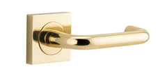 Door Lever Oslo Square Rose Polished Brass