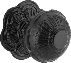 Centre Door Knob Ornate Matt Black