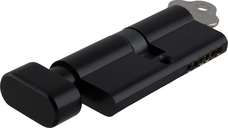 Tradco & Iver Euro Cylinder Key Thumb 5 Pin Matt Black 65mm