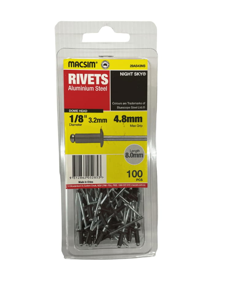 Rivet Alum/Steel 4-3 Night Sky Pk100
