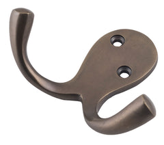Robe Hook Double Antique Brass H75xP30mm