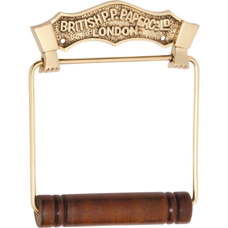 Toilet Roll Holder British Polished Brass H150xW120mm