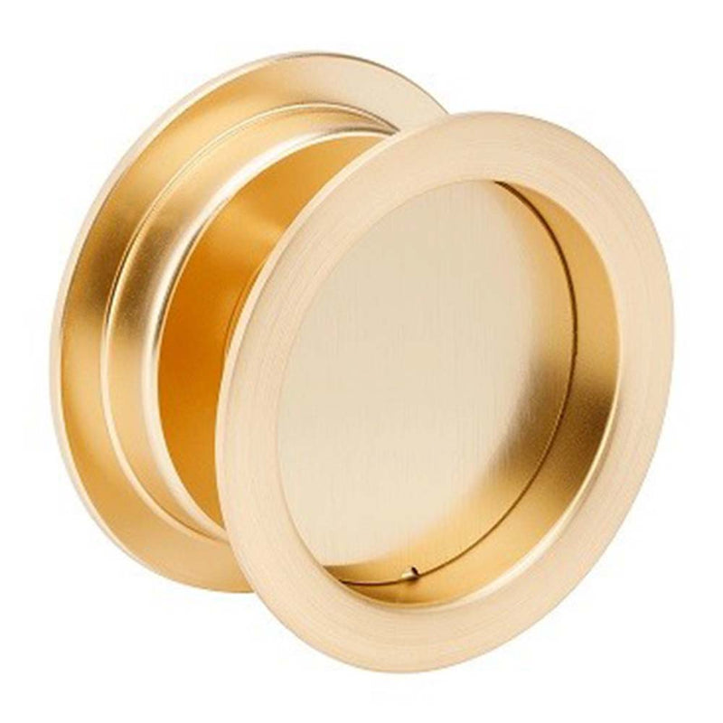 Zanda Sliding Cavity Passage Set Round Satin Brass