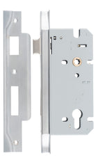 Mortice Lock Euro Rebated Brushed Chrome CTC85mm Backset 60mm