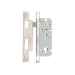 Mortice Lock Euro Rebated Satin Nickel CTC85mm Backset 45mm