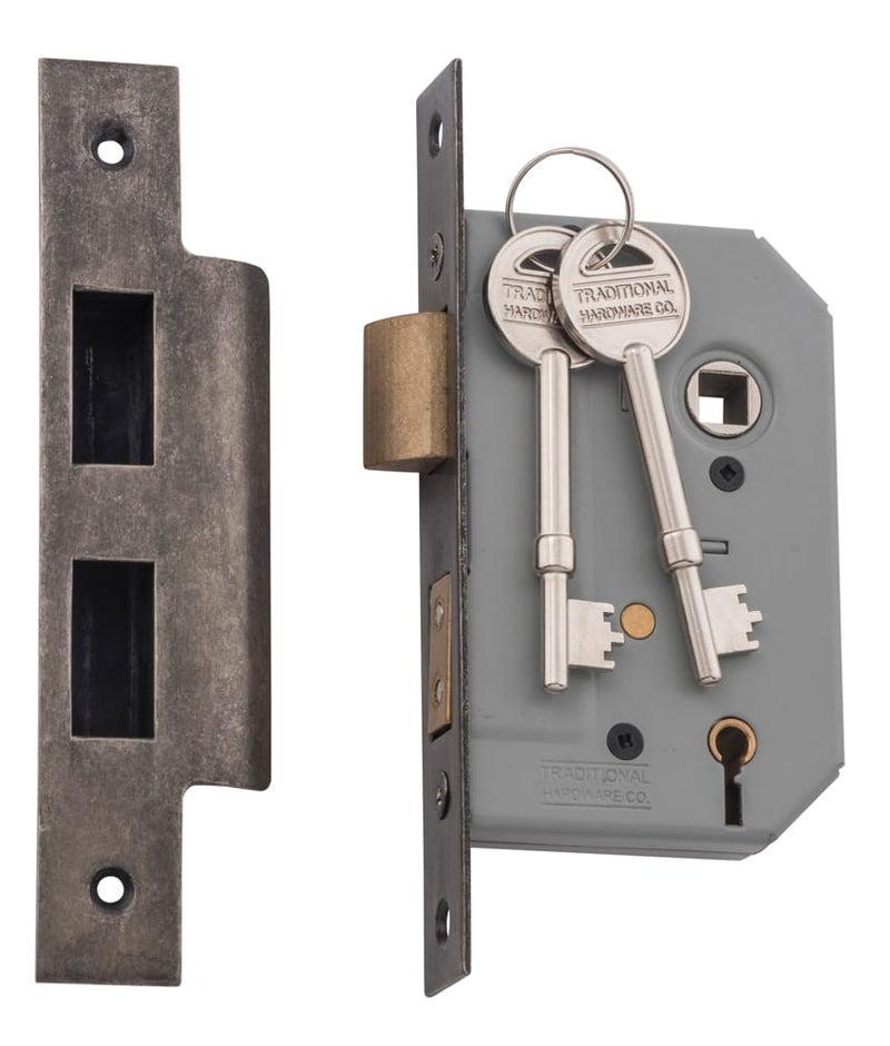 Mortice Lock 5 Lever Rumbled Nickel CTC57mm Backset 46mm