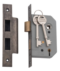 Mortice Lock 5 Lever Rumbled Nickel CTC57mm Backset 46mm