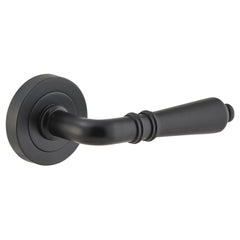 Door Lever Sarlat Round Rose Matt Black