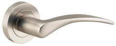 Door Lever Oxford Round Rose Satin Nickel