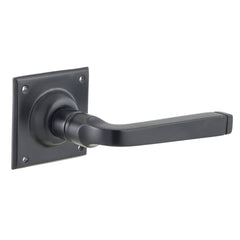Door Lever Menton Square Rose Pair Matt Black