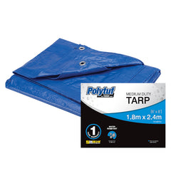 Tarpaulin Poly Blue 1.8m X 2.4m