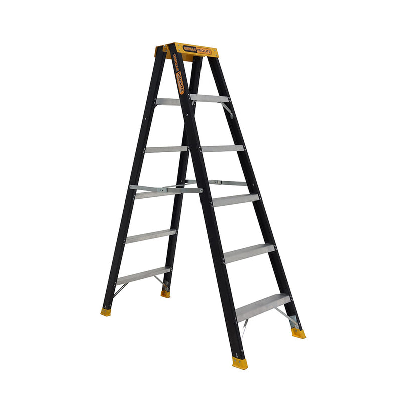 Double sided A-frame ladder 6 Step 1.74m Pro-Lite Fibreglass 150kg Industrial