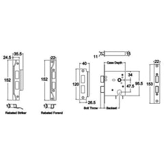 Jackson's Lock Plate Kit Only Rebated Florentine Bronze