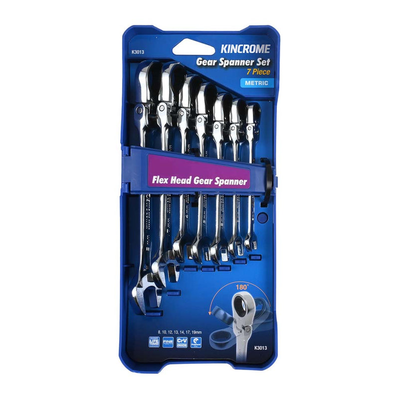 Gear Spanner Set Flex Head 7pce Metric