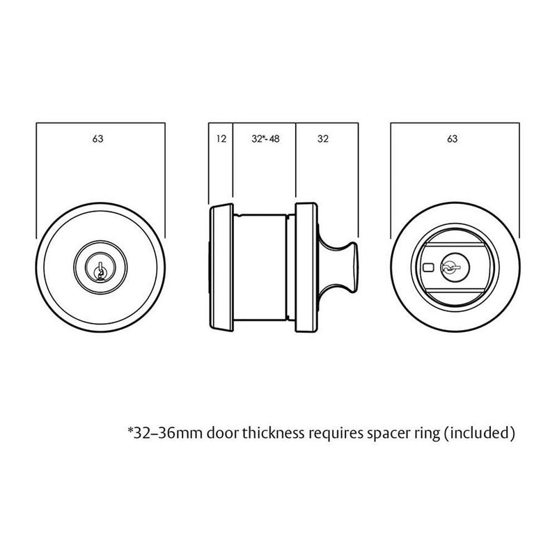 Lockwood Deadbolt Paradigm Latching 005 Satin Chrome