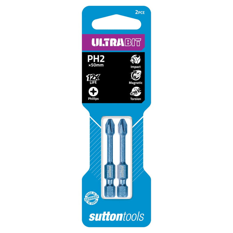 Driver Bit Ultra PH2x50mm 2pk Sutton