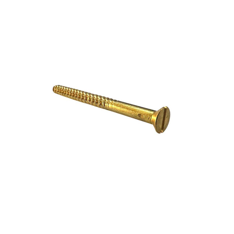 Screw Timber CSK 14g x 25mm Slot Brass Each