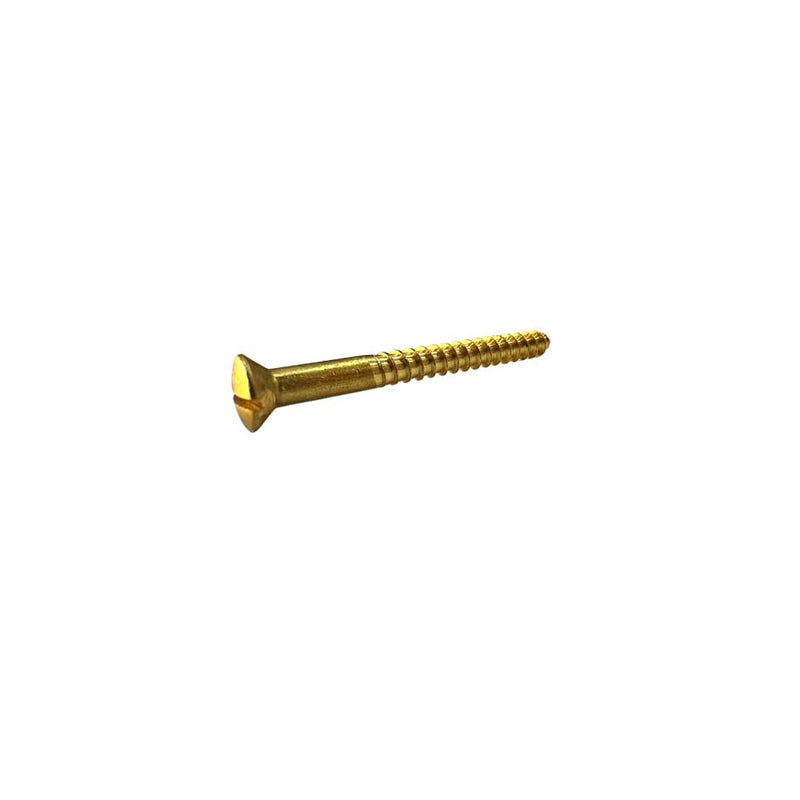 Screw Timber Raised 10g x 32mm Slot Brass Each