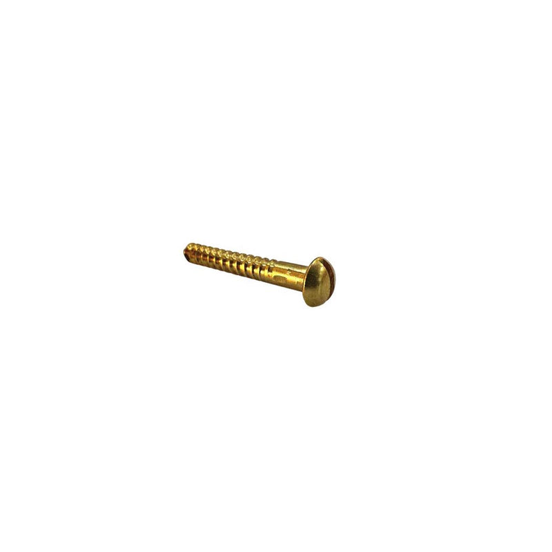 Screw Timber Round 12g x 38mm Slot Brass Each