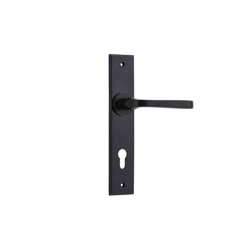 Door Lever Annecy Chamfered Euro Matt Black