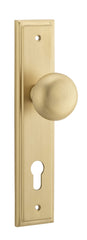 Door Knob Cambridge Stepped Euro Brushed Brass