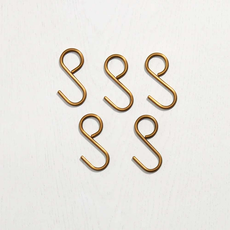 Utility Rail Hooks 65mm Acid Washed Brass | Paddington Hardware