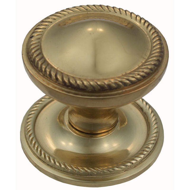 Centre Door Knob Polished Brass