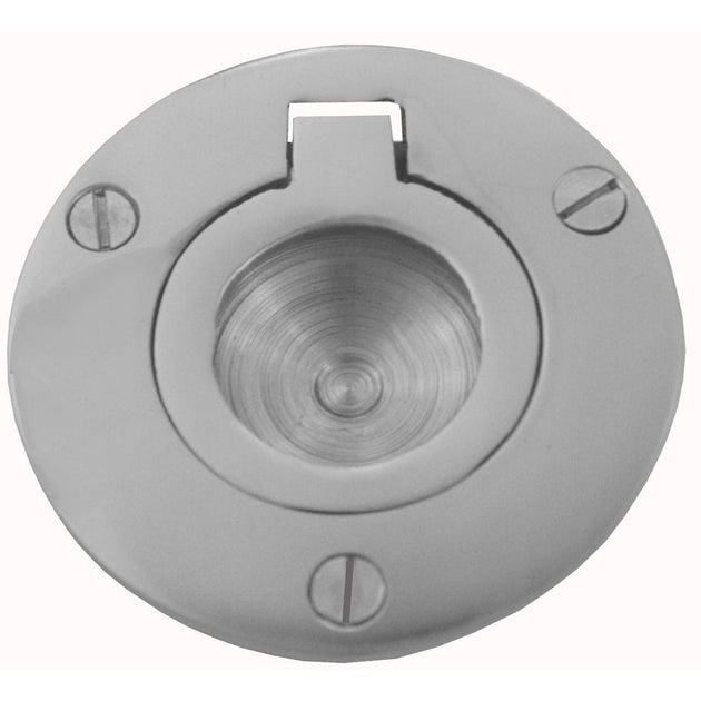 Flush Ring Pull Round 61mm Satin Chrome | Paddington Hardware