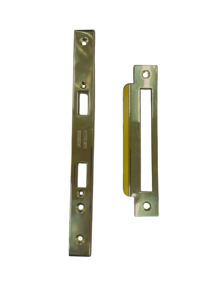Jackson's Lock Plate Kit Plain Long Polished Brass