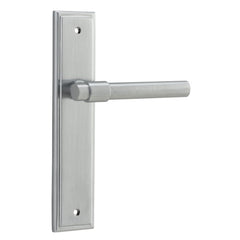 Door Lever Helsinki Stepped Latch Pair Brushed Chrome