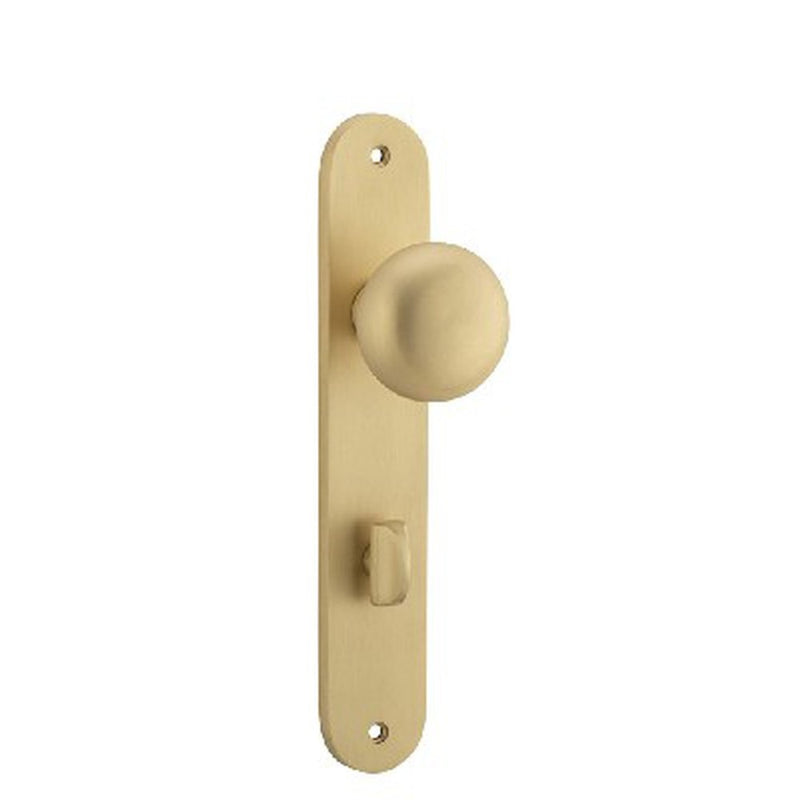 Door Knob Cambridge Oval Privacy Brushed Brass