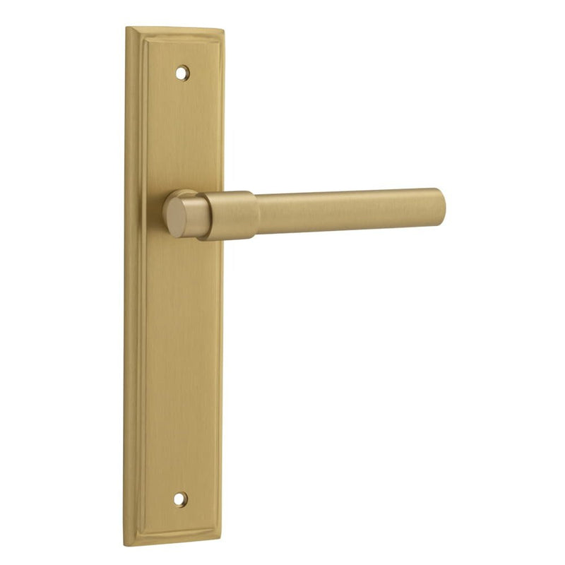 Door Lever Helsinki Stepped Latch Pair Brushed Brass