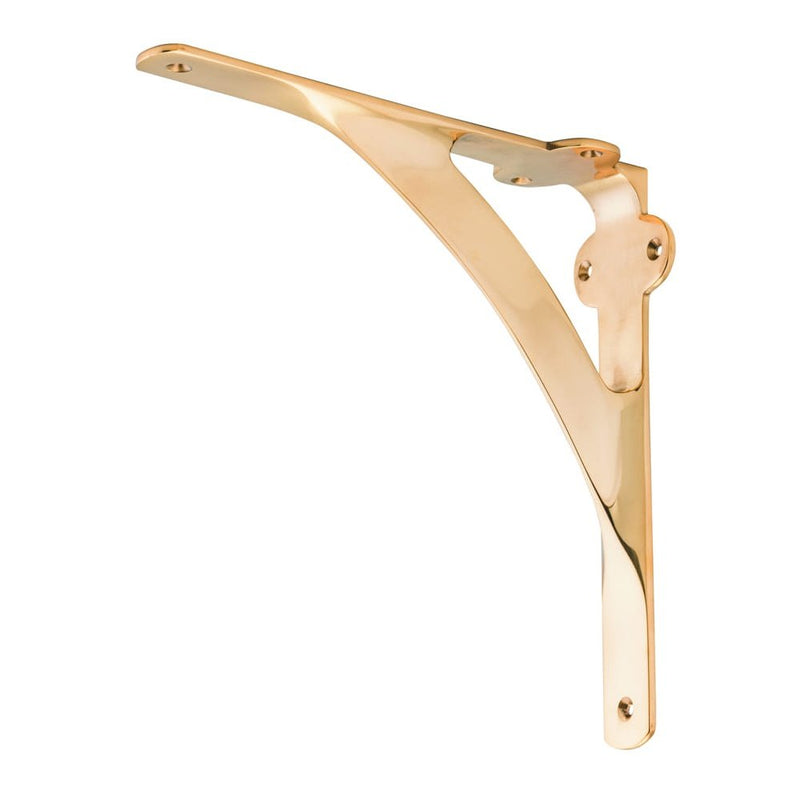 Shelf Bracket Large Polished Brass H200xP200mm