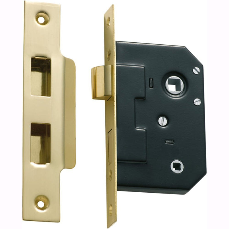 Mortice Lock Privacy Polished Brass CTC57mm Backset 44mm