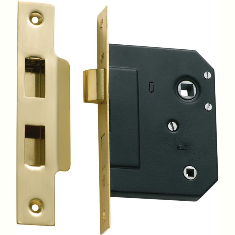 Mortice Lock Privacy Polished Brass CTC57mm Backset 57mm