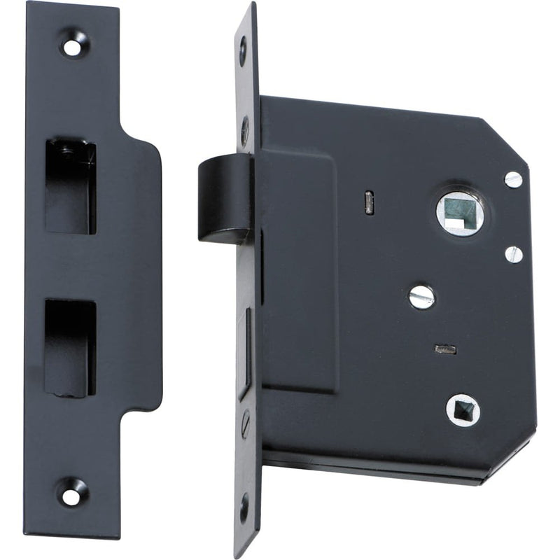 Mortice Lock Privacy Matt Black CTC57mm Backset 57mm