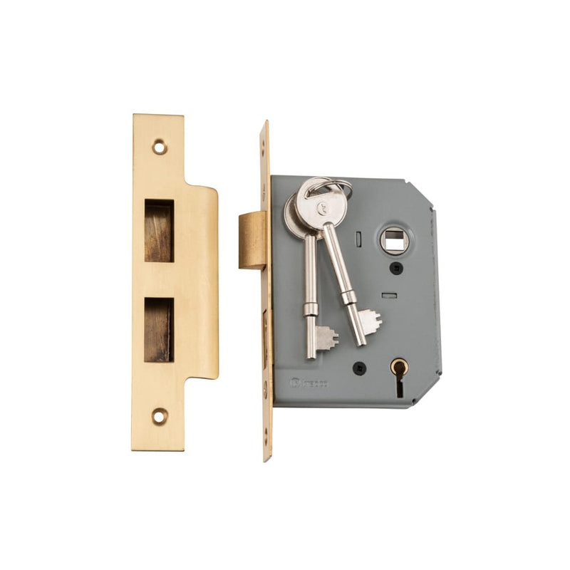 Mortice Lock 5 Lever Satin Brass CTC57mm Backset 57mm