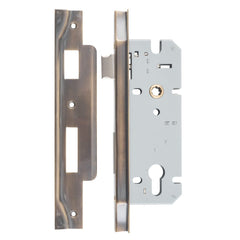 Mortice Lock Euro Rebated Signature Brass CTC85mm Backset 45mm