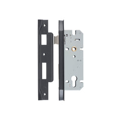 Mortice Lock Euro Rebated Matt Black CTC85mm Backset 45mm