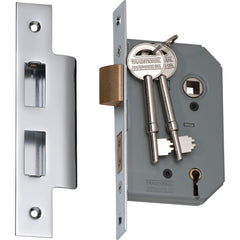 Mortice Lock 5 Lever Chrome Plated CTC57mm Backset 46mm