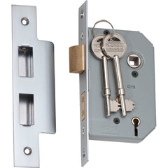 Mortice Lock 5 Lever Satin Chrome CTC57mm Backset 46mm