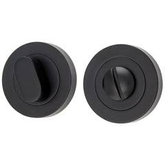 Privacy Turn Oval Concealed Fix Round Matt Black D52xP23mm