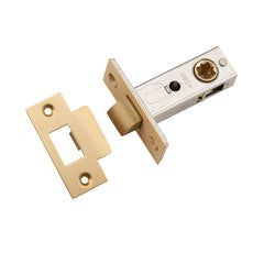 Tube Latch Split Cam 'T' Striker Brushed Brass Backset 45mm