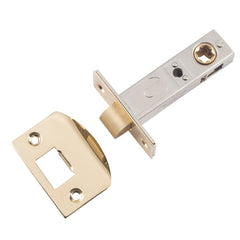 Tube Latch Split Cam Hard Sprung 'D' Striker Polished Brass Backset 60mm