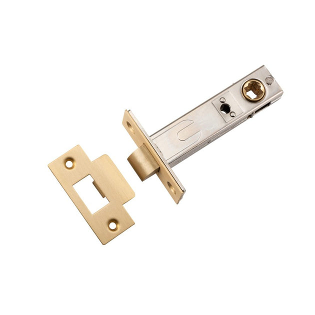 Tube Latch Split Cam 'T' Striker Brushed Brass Backset 70mm ...