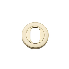 Escutcheon Oval Round Pair Polished Brass
